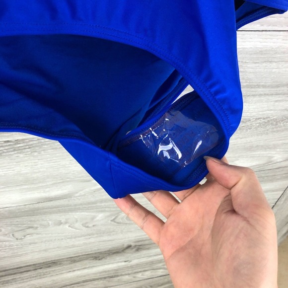 TED BAKER RALINDA TRIANGLE CUT ONE PIECE HALTER NWT BRIGHT BLUE Sz. 12 $129 - Picture 5 of 10